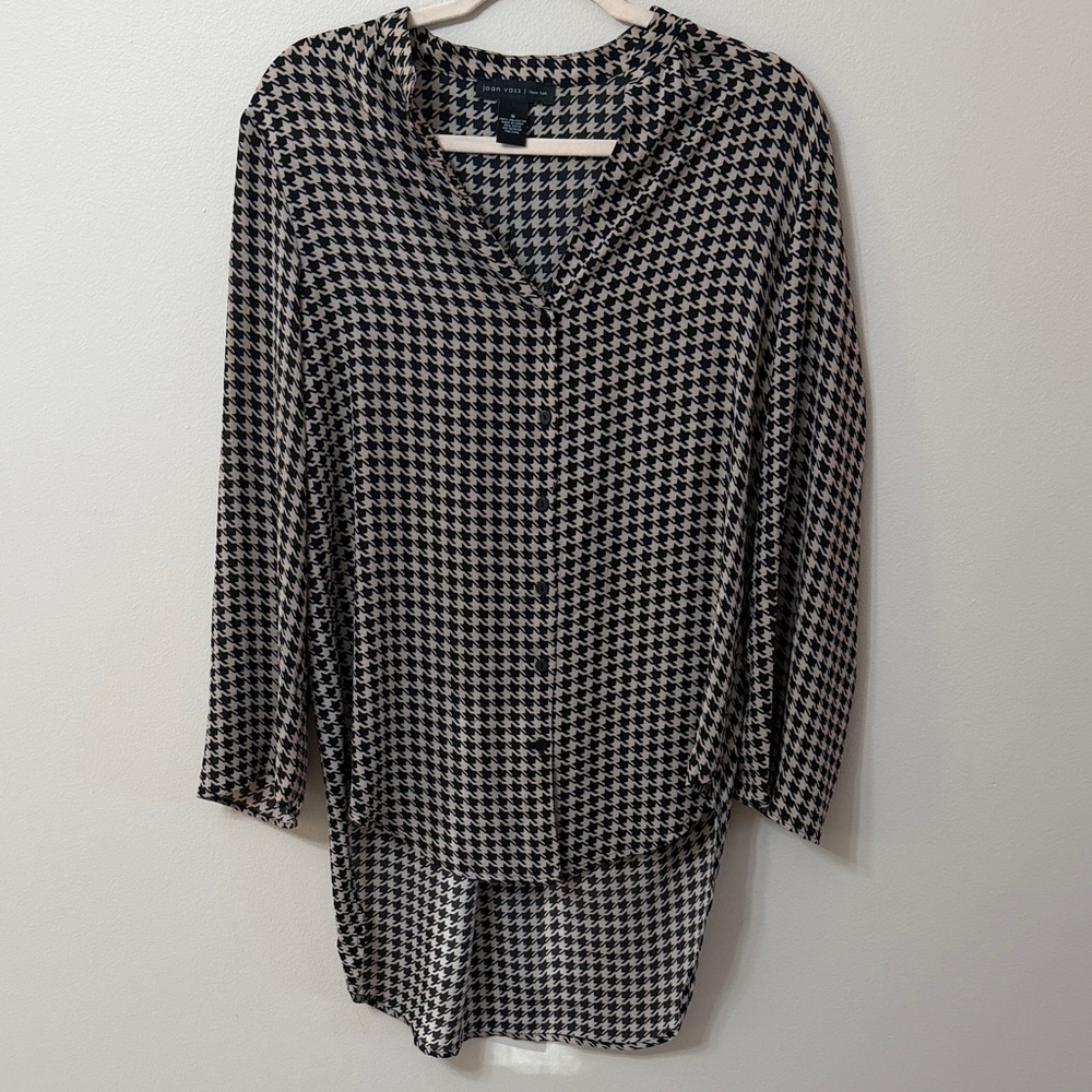 Joan Vass Houndstooth Blouse